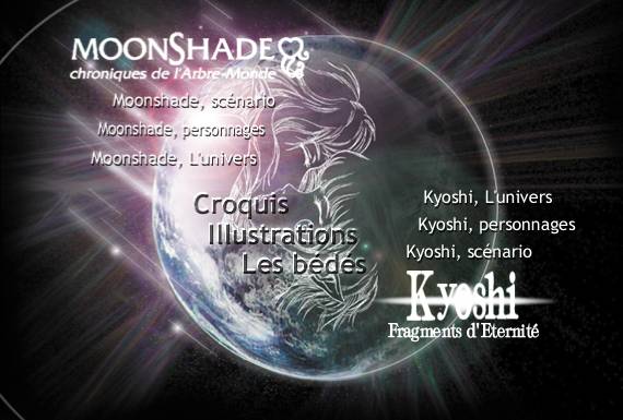 Moonshade, chroniques de l'Arbre-Monde est une bande dessine en cours de ralisation depuis maintenant quelques annes... Et voici son site, qui expose le travail des auteurs, des illustrations, et les maquettes des planches.